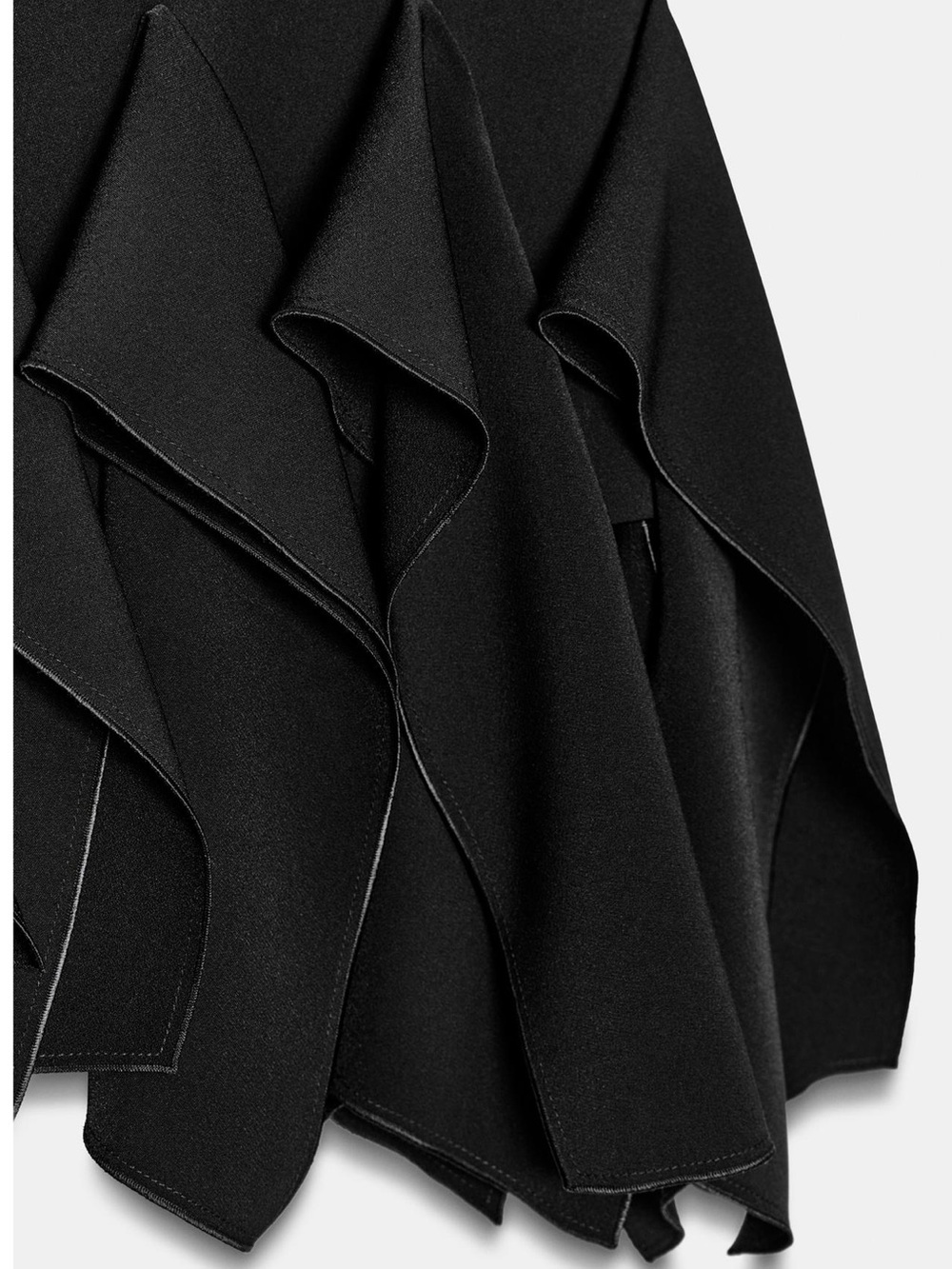 NWT Zara ZW COLLECTION Ruffled Mini Skirt Black, XS - Picture 8 of 10